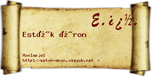 Estók Áron névjegykártya