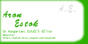 aron estok business card